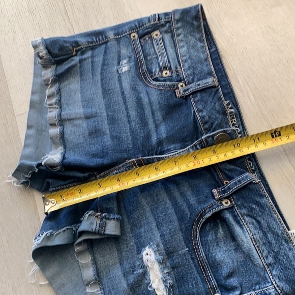 American Eagle Distressed super stretch‎ Shorts Size 8 festive bohemian summer - Picture 11 of 12